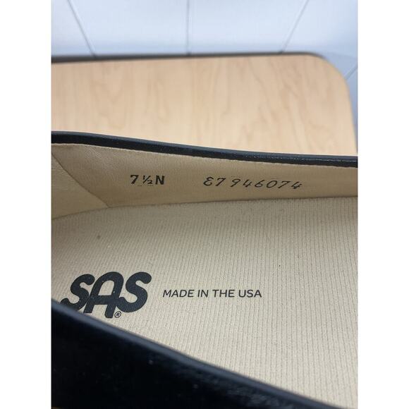 SAS Womens Scenic Ballet Flats Black Leather Comfort Flat Size 7 1/2 N - Picture 6 of 7